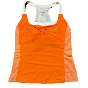 Wilson Black Racerback Athletic Top Large Fitted Sportswear Gym Workout Tank